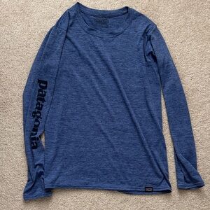 Patagonia Kids Navy Long Sleeve Tee